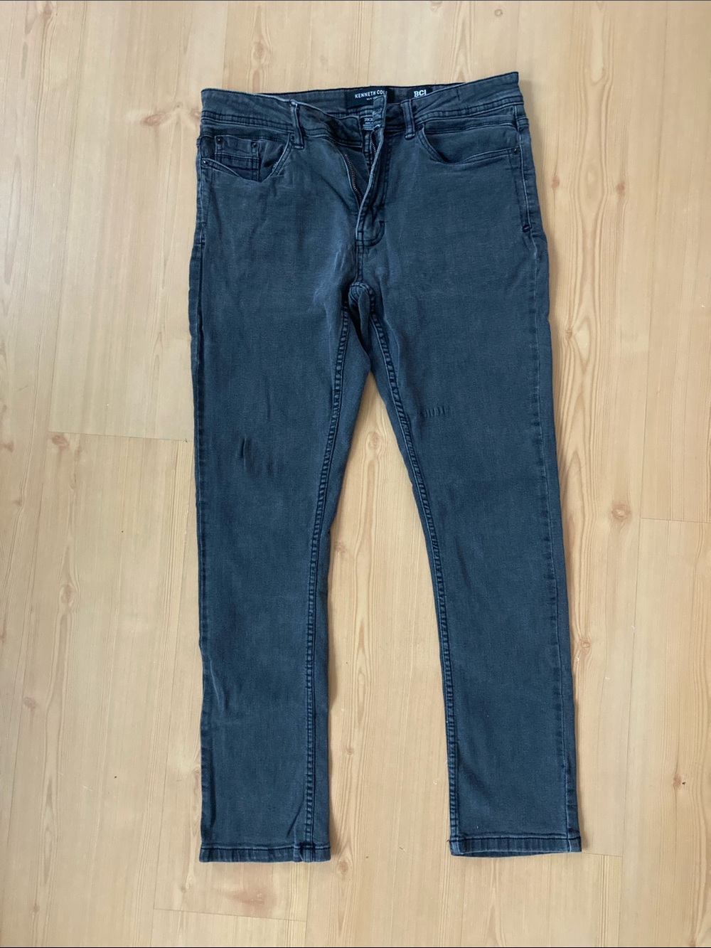 Kenneth Cole Slim Straight Jeans in Faded Black
